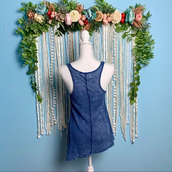 Free People Distressed Ribbed Tank Medium - Picture 4 of 5